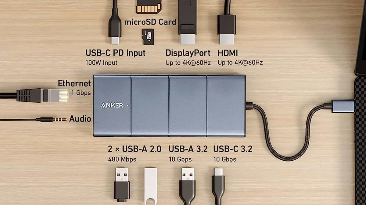 USB C ハブ12-in-1 2つ4K HDMI USB-Cポート RJ45有線LAN PD100W充電 SD MicroSDカードリーダー  VGA1080P USB-A 3.0／2.0ポート 3.5mmAudio 最大56%OFFクーポン - USBハブ